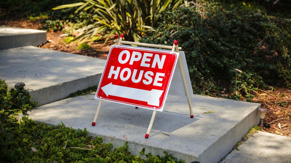 An open house sign in Palos Verdes Estates.