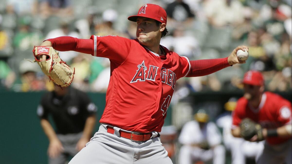 Angels starting pitcher Tyler Skaggs threw 86 pitches Sunday, the most he has thrown in a regular-season game since last July.