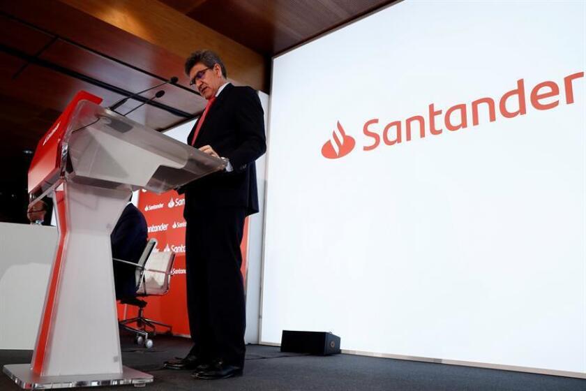 El CEO del Banco Santander José Antonio Álvarez Álvarez, durante la presentación de resultados esta mañana en Madrid. EFE