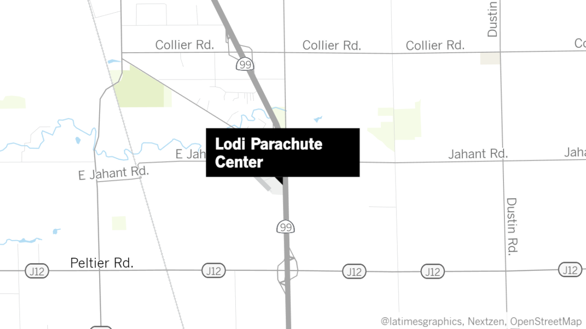 The approximate location of the Lodi Parachute Center