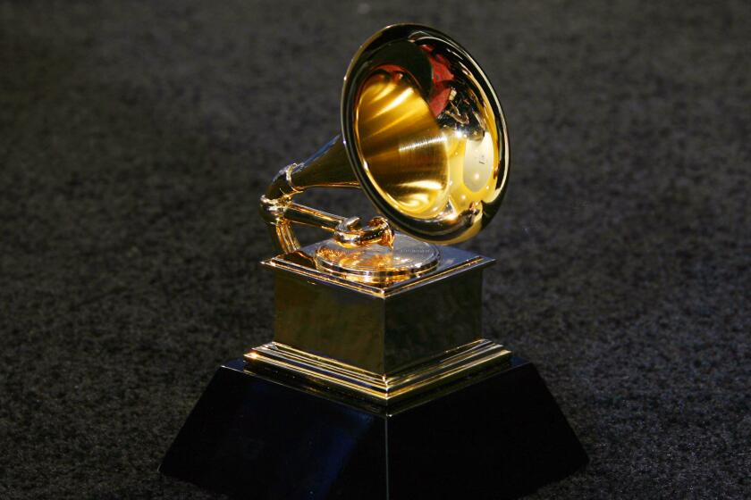 The trophy of the Grammy Awards in Los Angeles 11 February 2007.