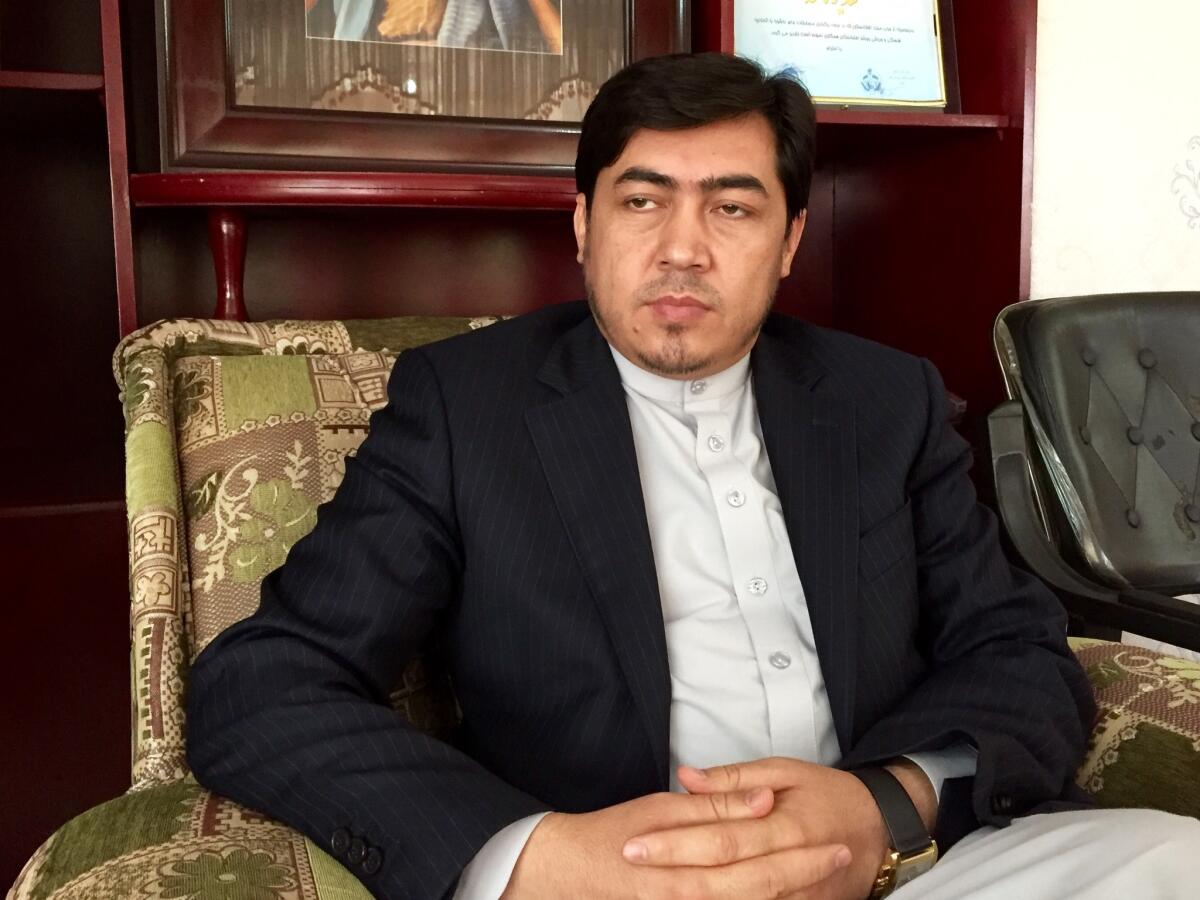 Jaffer Mahdavi, a lawmaker and Hazara protest leader, at his office in Kabul.