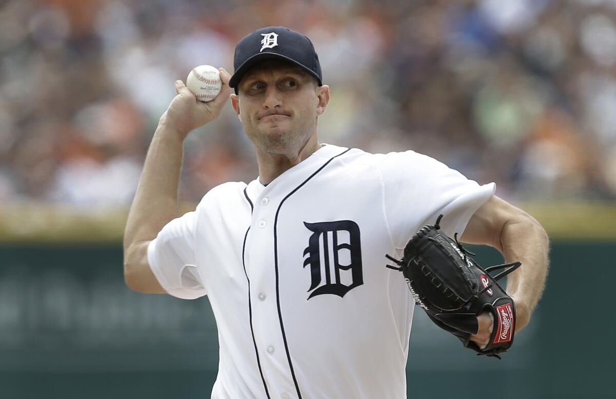 Detroit's Max Scherzer faces the Dodgers on July 9. He held the Dodgers to one run on four hits over seven innings while collecting his 11th win of the season. Scherzer had seven strikeouts while issuing only one walk.