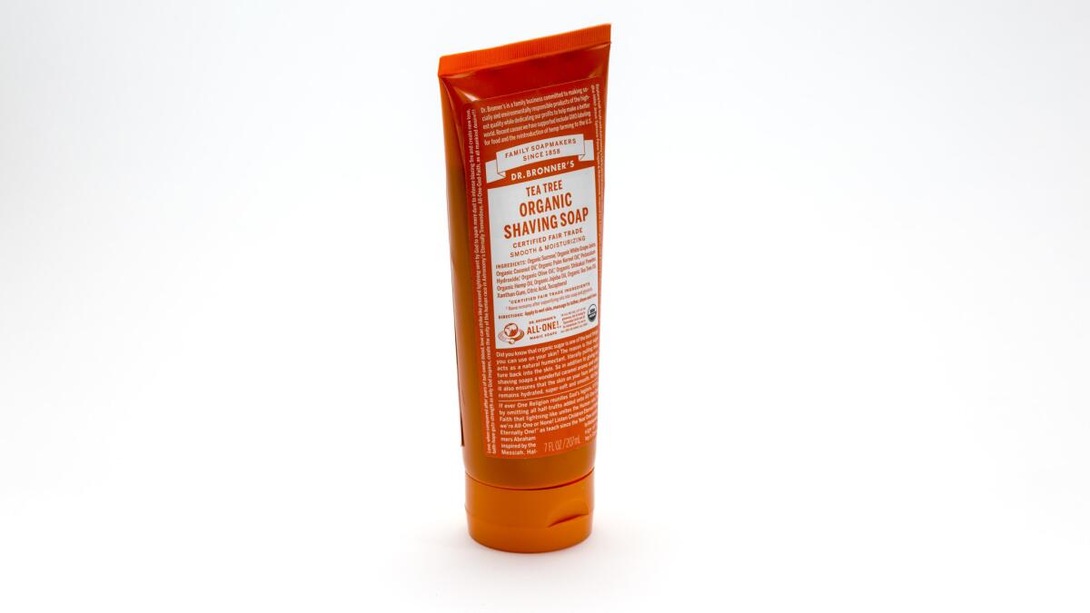 Tea Tree Organic Shaving Soap from Dr. Bronner's Magic Soaps.