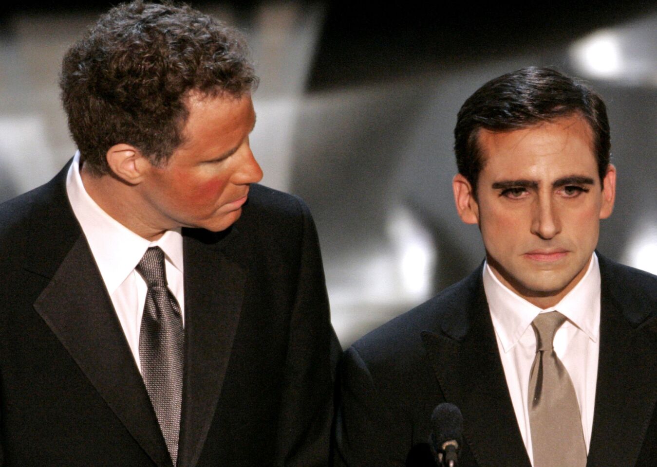 Actors Will Ferrell, left and Steve Carell present the Oscar for makeup during the 78th Academy Awards at the Kodak Theatre.