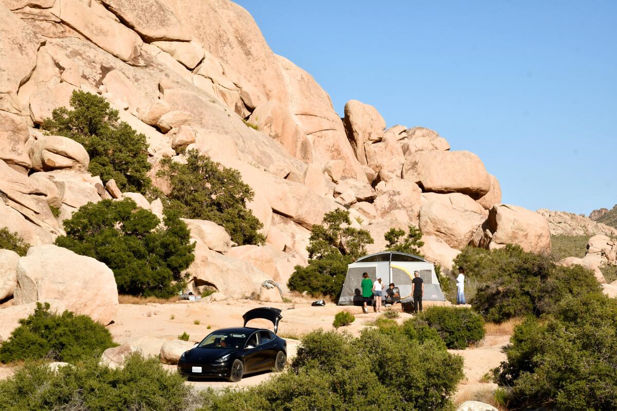 The Hidden Valley Campground, surrounded by dramatic boulders.