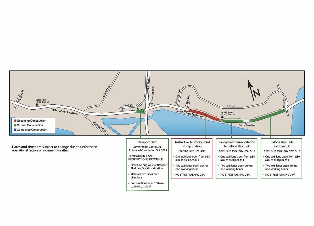 Construction will begin after Labor Day on Phase 2 of a sewer pipeline rehabilitation project along a portion of West Coast Highway in Newport Beach.