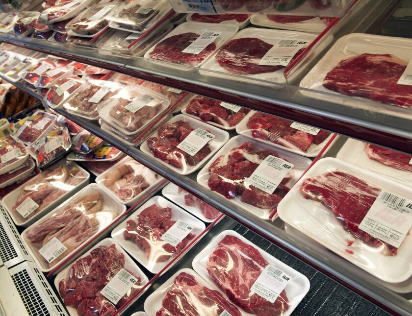 Packaged meat at a grocery store on May 19 in Montreal, Canada.