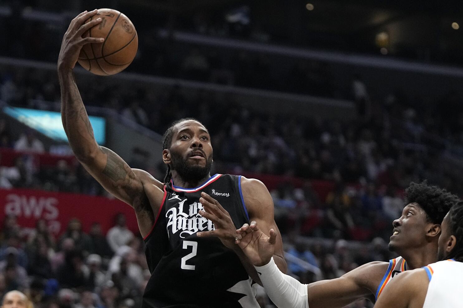 Kawhi Leonard of the LA Clippers handles the ball against the