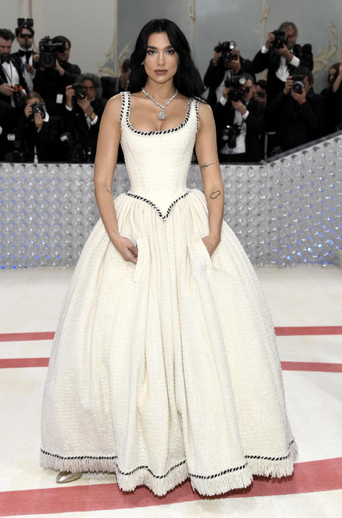chanel white gown