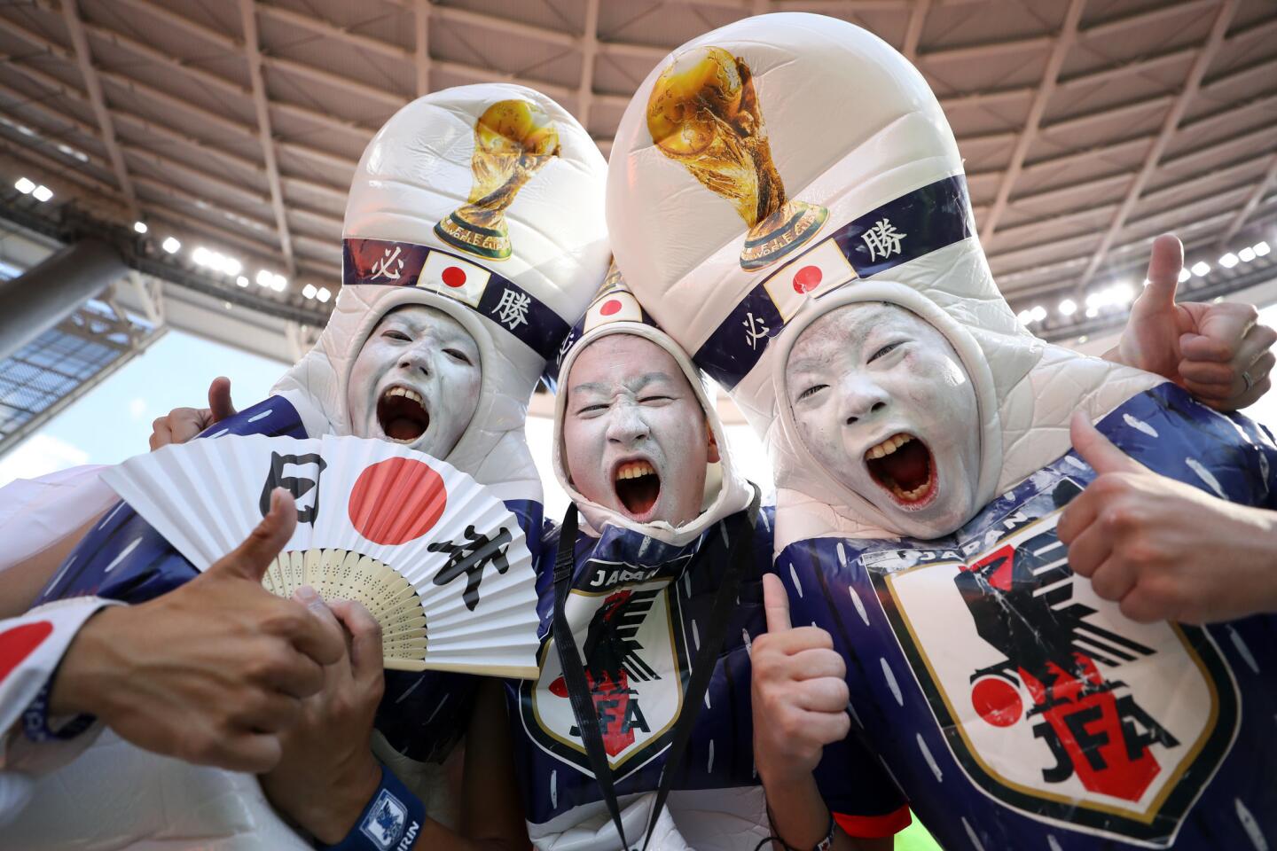 Los aficionados de la selección de Japón son muy apasionados.