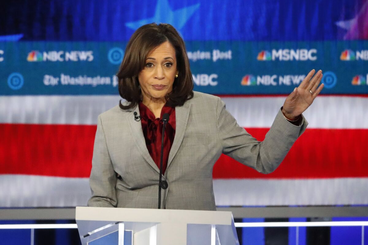 Kamala Harris during the Democratic debate