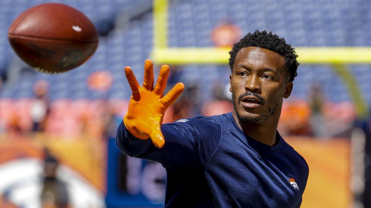 Demaryius Thomas, who was traded from Denver to Houston on Tuesday, has 36 catches for 402 yards.