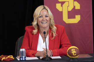 LOS ANGELES, CA- APRIL 05: USC Athletic Director Jennifer Cohen during the introductory press.