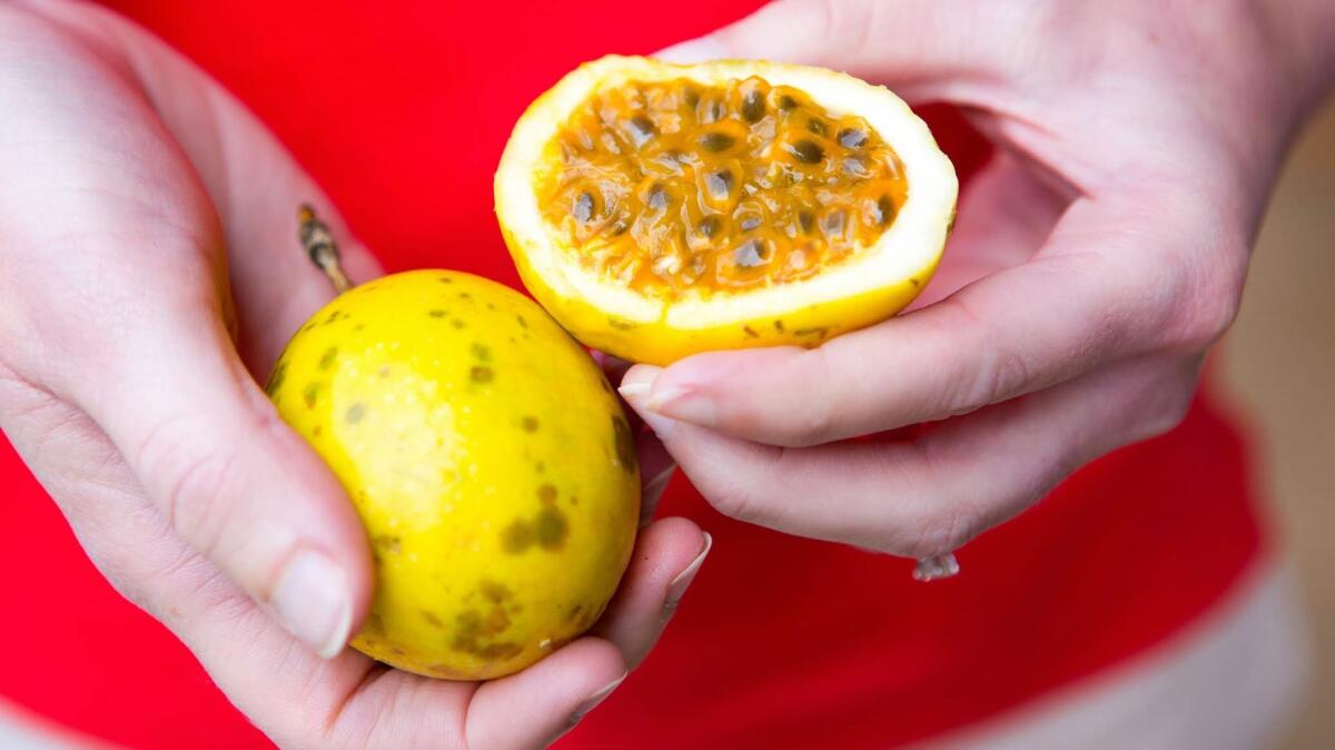 Passion fruit is one of the dozens of fruits and vegetables that Monkeypod Jam sources exclusively from growers on Kauai.