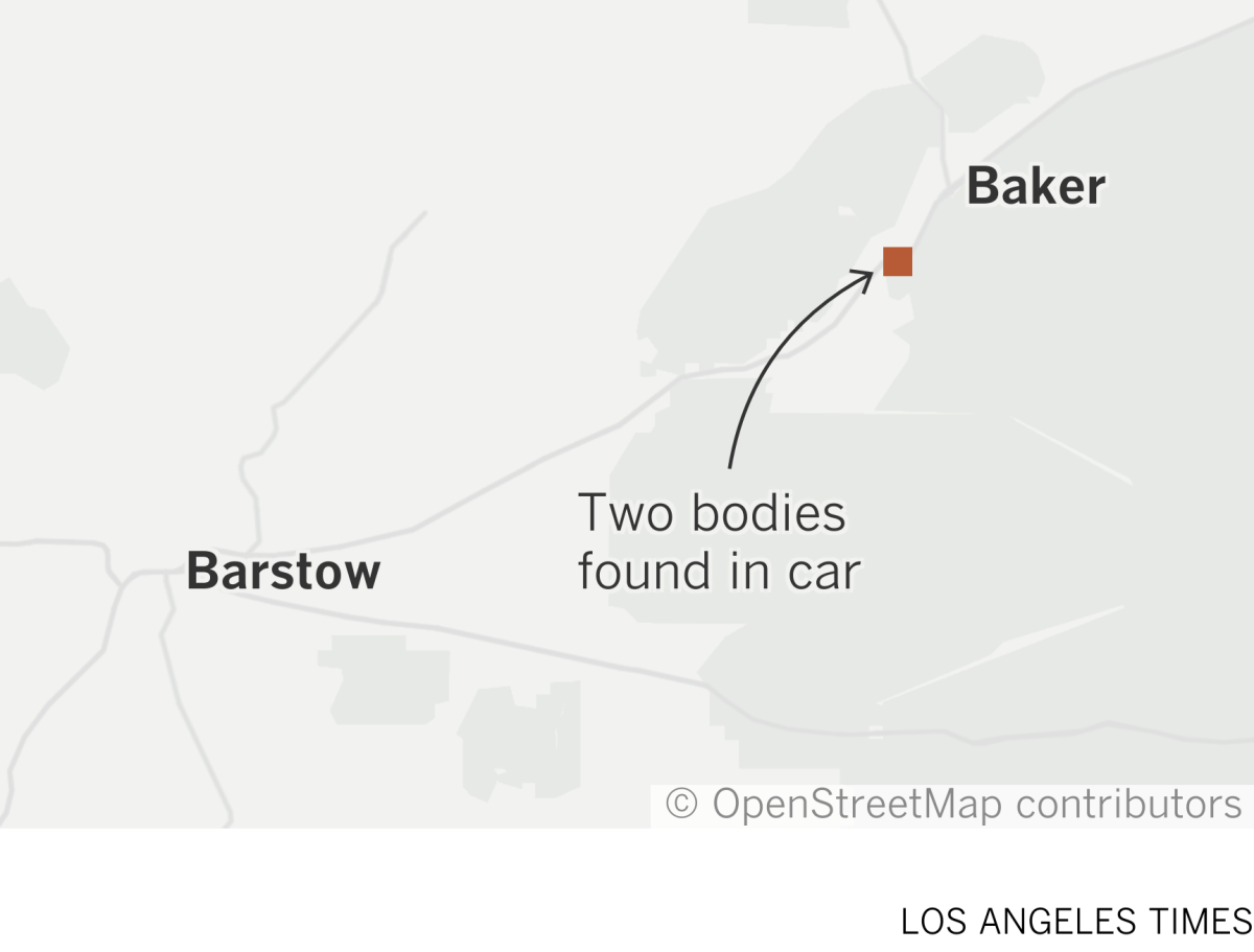 Map where two bodies were found in a car