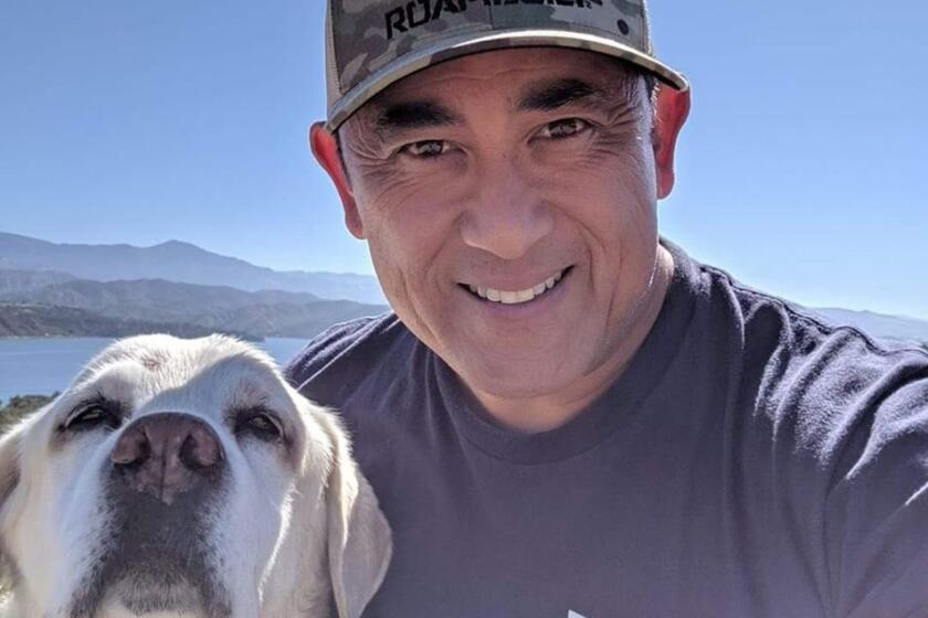 Ray Hivoral and his Labrador retriever, Jack, during their 2018 travels 