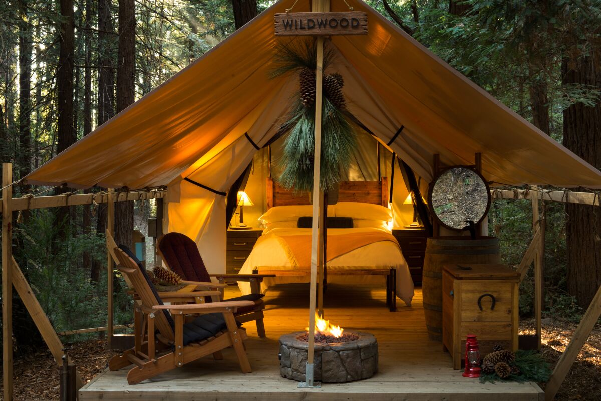 Tucked into a redwood canyon in northern Big Sur the tents at Ventana Big Sur reflect both the outdoors and a sense of luxury