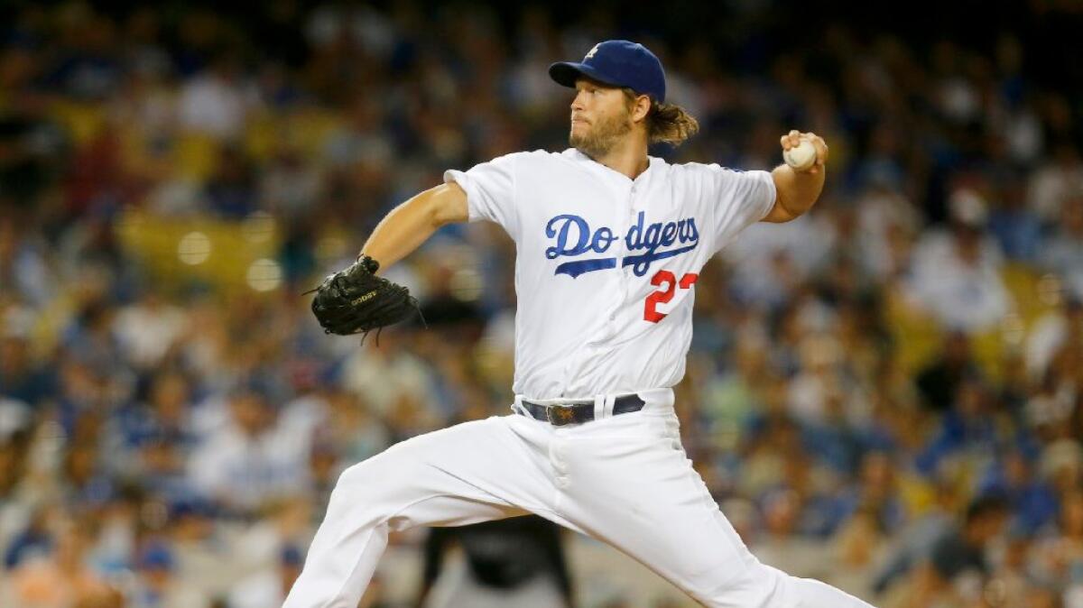 Dodgers ace Clayton Kershaw pitches against the Rockies during the fourth inning of a game on Sept. 24.