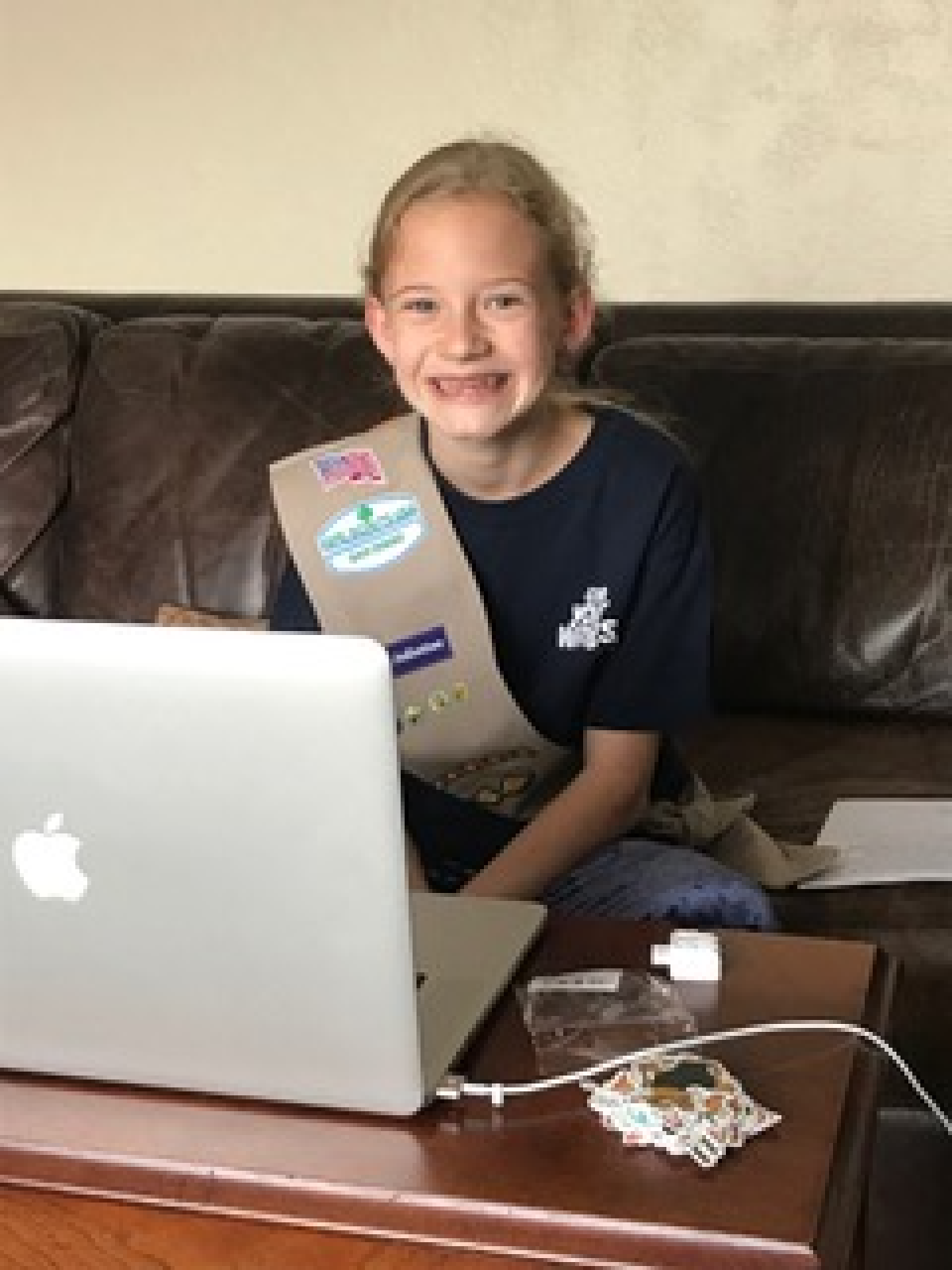 Cadette: Lucinda Rothman helping lead Girl Scout cookie rally