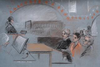 FILE - In this artist depiction, Massachusetts Air National Guardsman Jack Teixeira, seated second from right, appears in U.S. District Court, in Boston, April 19, 2023. Teixeira, accused of leaking highly classified military documents on a social media platform, is due back in court on June 21, after being indicted on federal felony charges. (Margaret Small via AP)