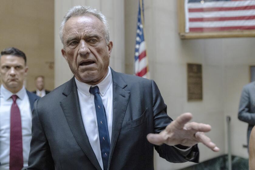 Independent Presidential candidate Robert F. Kennedy Jr. speaks to reporters at the Nassau County Supreme Court in Mineola, N.Y. on Wednesday, Aug. 21, 2024. (AP Photo/Stefan Jeremiah, Pool)