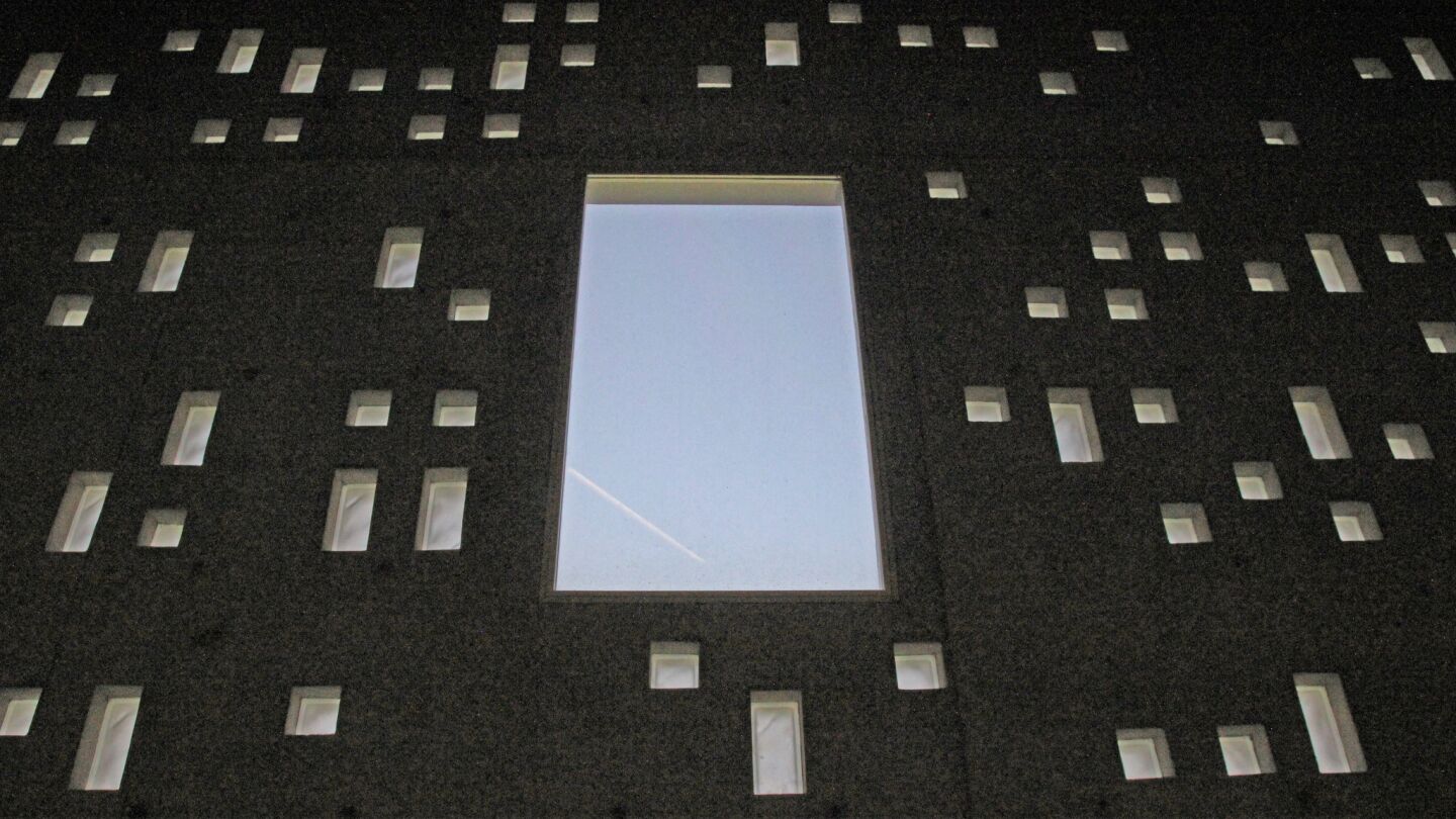 Cristián Undurraga is known for his meditative spaces — such as the Santiago museum for San Alberto Hurtado, the Chilean saint. A wall of Beton brut concrete admits light through a window and glass blocks.