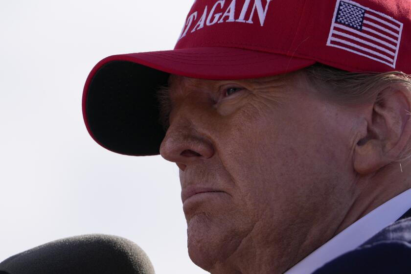 Republican presidential candidate and former President Donald Trump speaks at a campaign rally Saturday, March 16, 2024, in Vandalia, Ohio. (AP Photo/Jeff Dean)