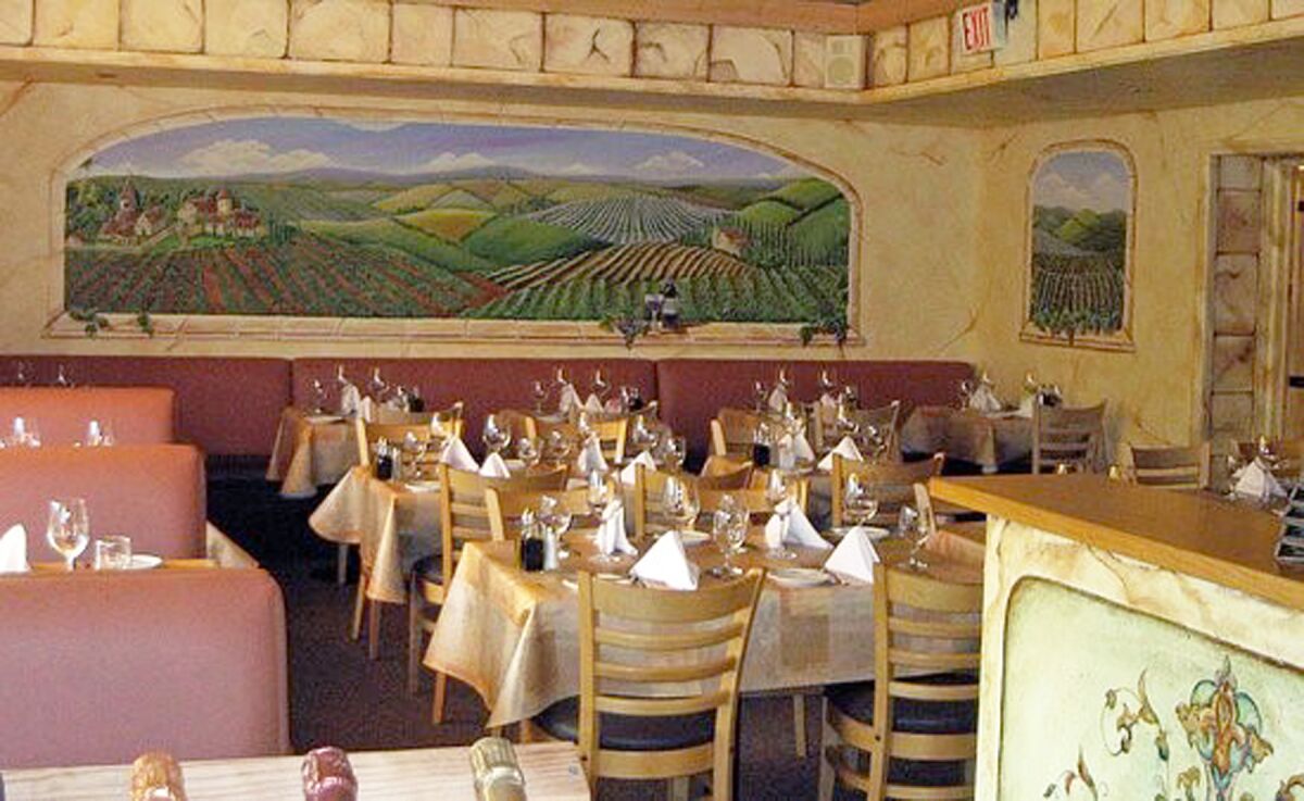 Murals add to the ambiance at The French Gourmet.