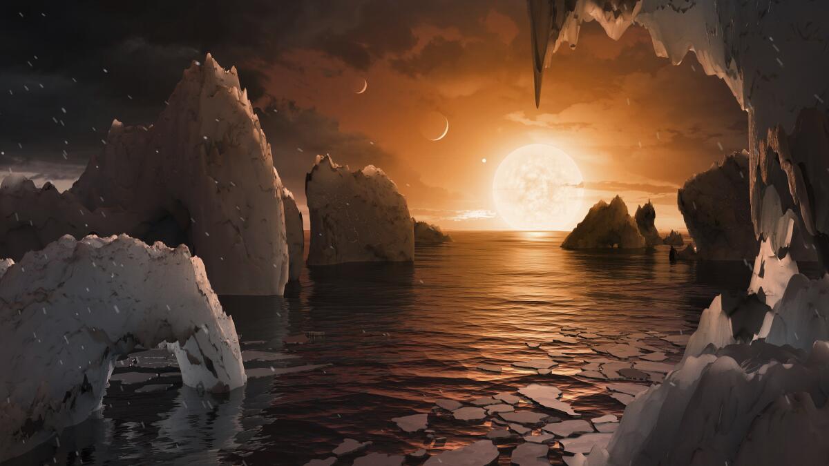Imagen de un artista proporcionada de NASA/JPL-Caltech de cómo podría ser la superficie del exoplaneta