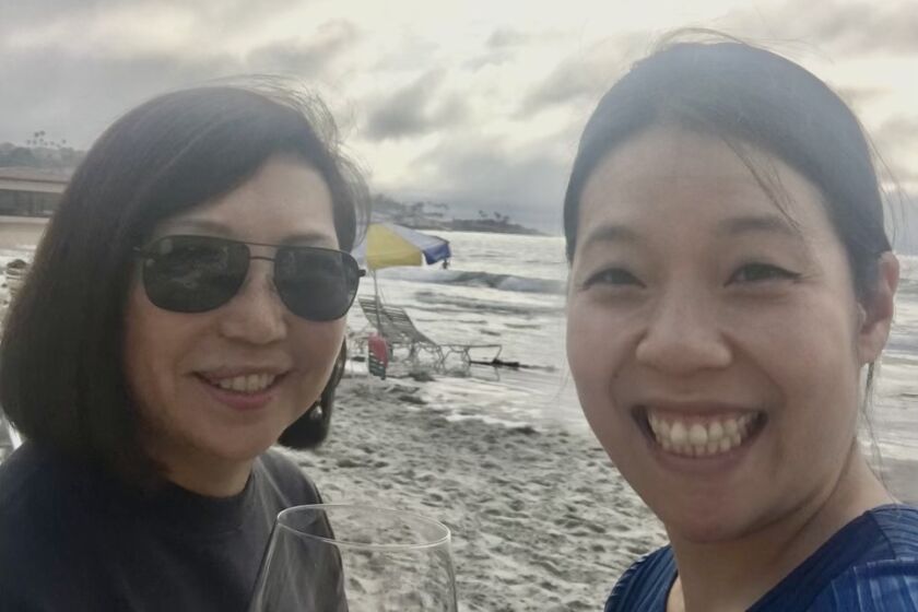 La Jollan Vivan Lim, left, and pianist Joyce Yang have formed a close friendship 