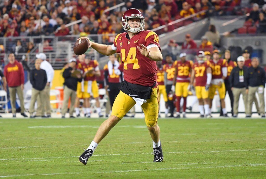 USC quarterback Sam Darnold looks to pass against Stanford during the Pac-12 championship game at Levi's Stadium.