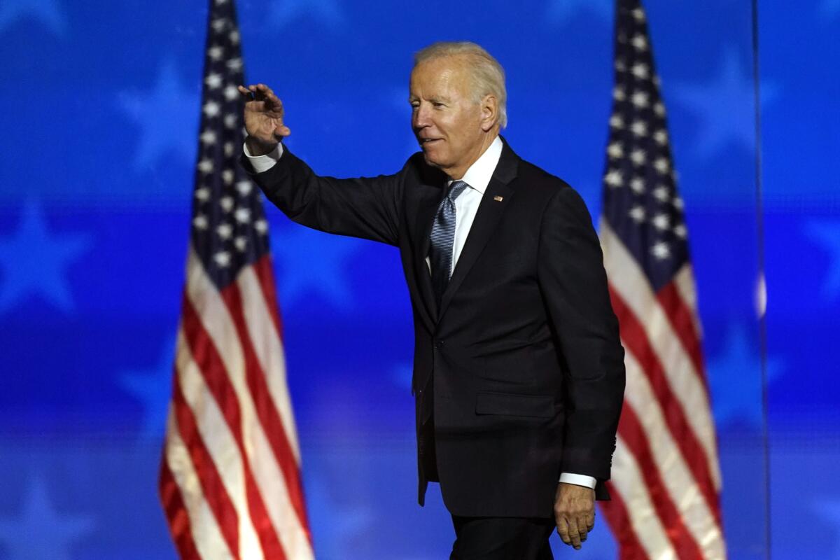  Joe Biden waves to supporters in Wilmington, Del. 