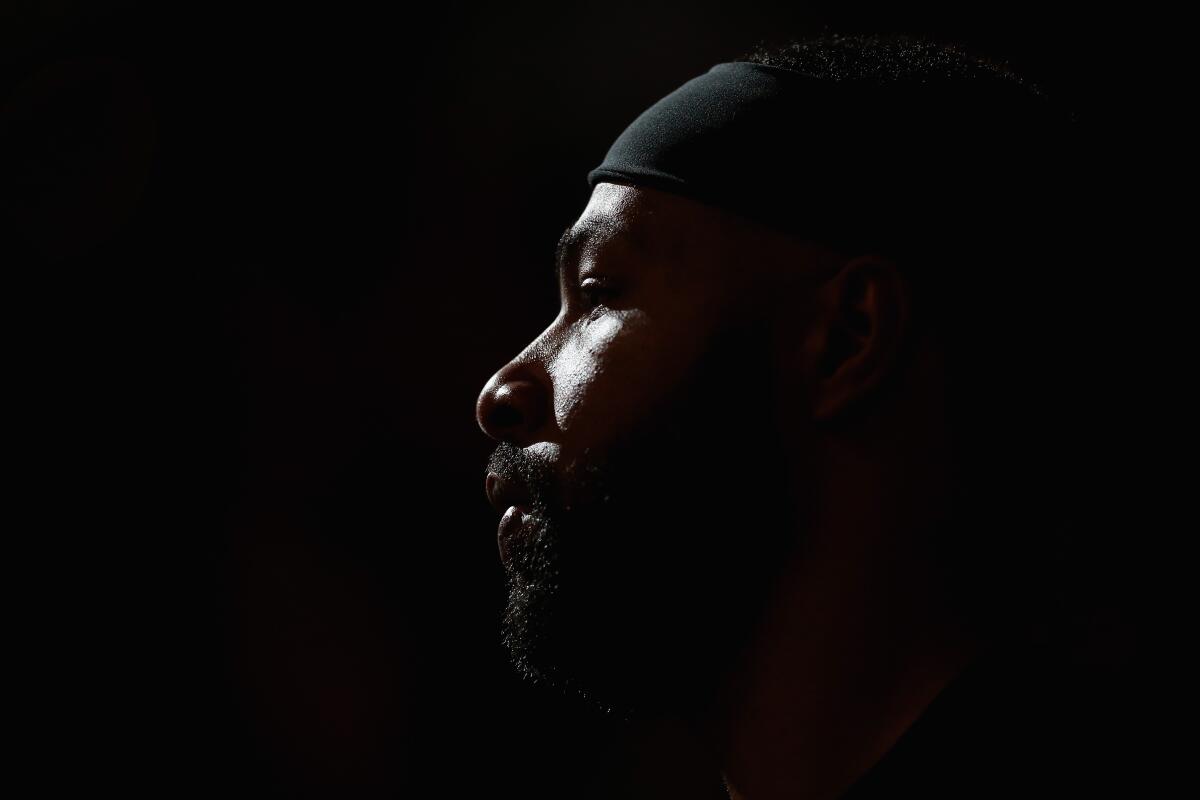 Clippers forward Marcus Morris looks on during the second half against the Phoenix Suns on Feb. 27.