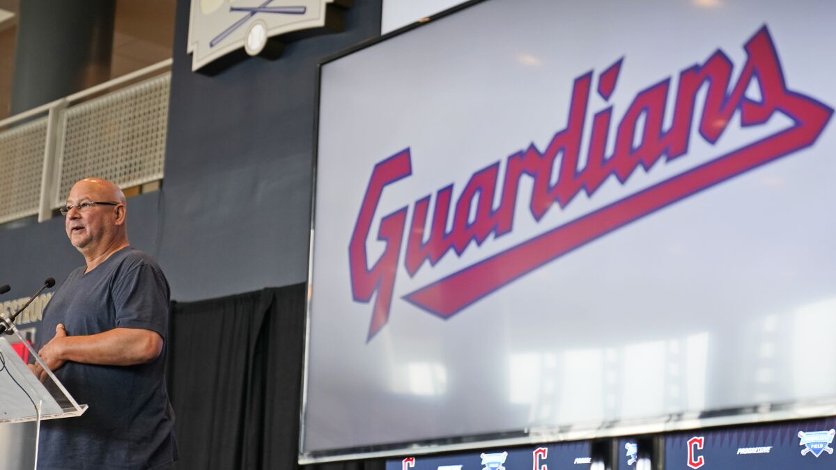 FILE - Cleveland manager Terry Francona speaks at a news conference, Friday, July 23, 2021, in Cleveland. Sidelined over the past two seasons by serious medical issues, Francona feels recharged and is eager for his 10th season with Cleveland and first as manager of the Guardians, who changed their name from Indians last year. (AP Photo/Tony Dejak, File)