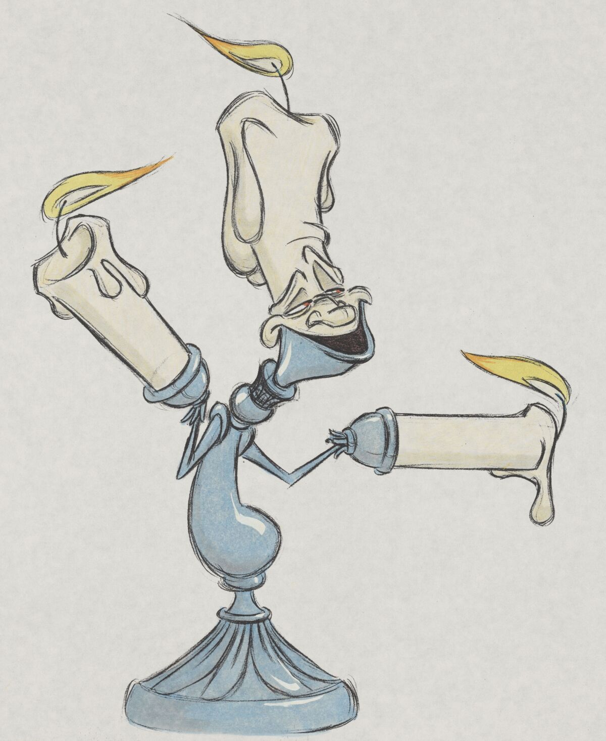 Concept art for the character of Lumiere from "Beauty and the Beast."