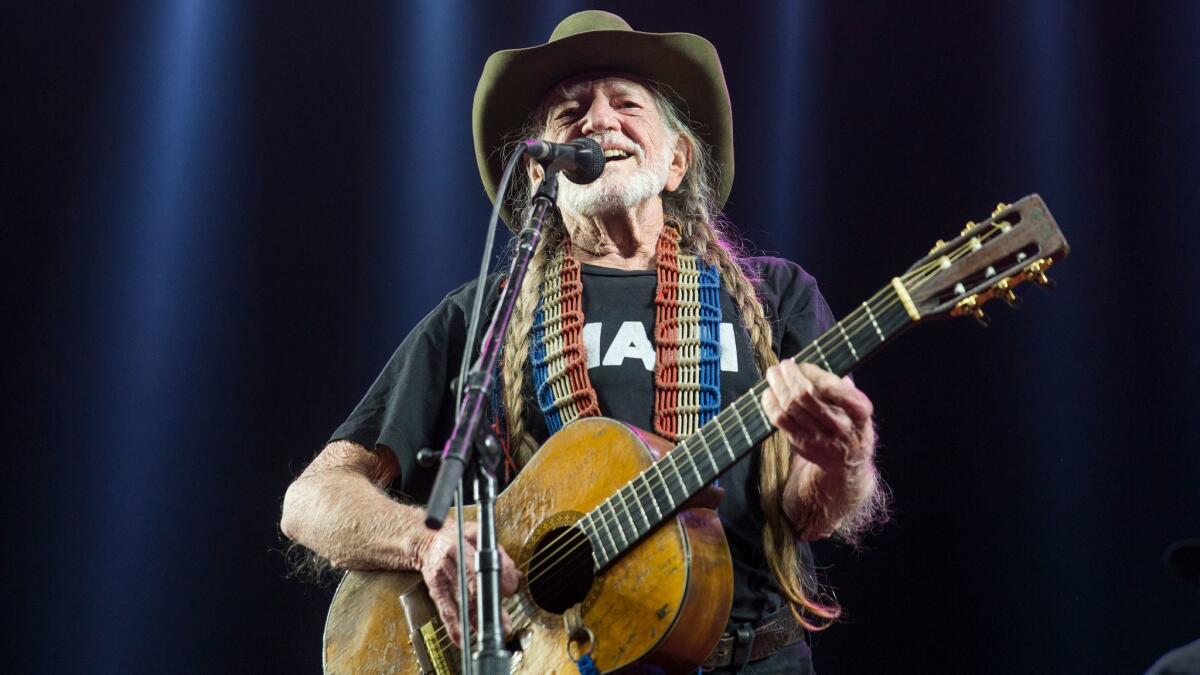 Willie Nelson performs on the second day of the Stagecoach festival in Indio on Saturday, which happened to be his 84th birthday.