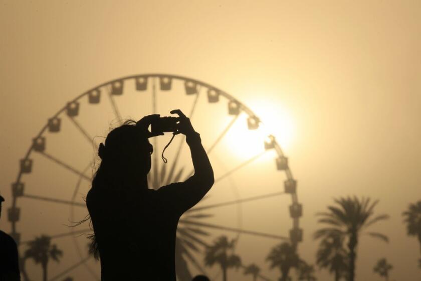The sun sets at Coachella.
