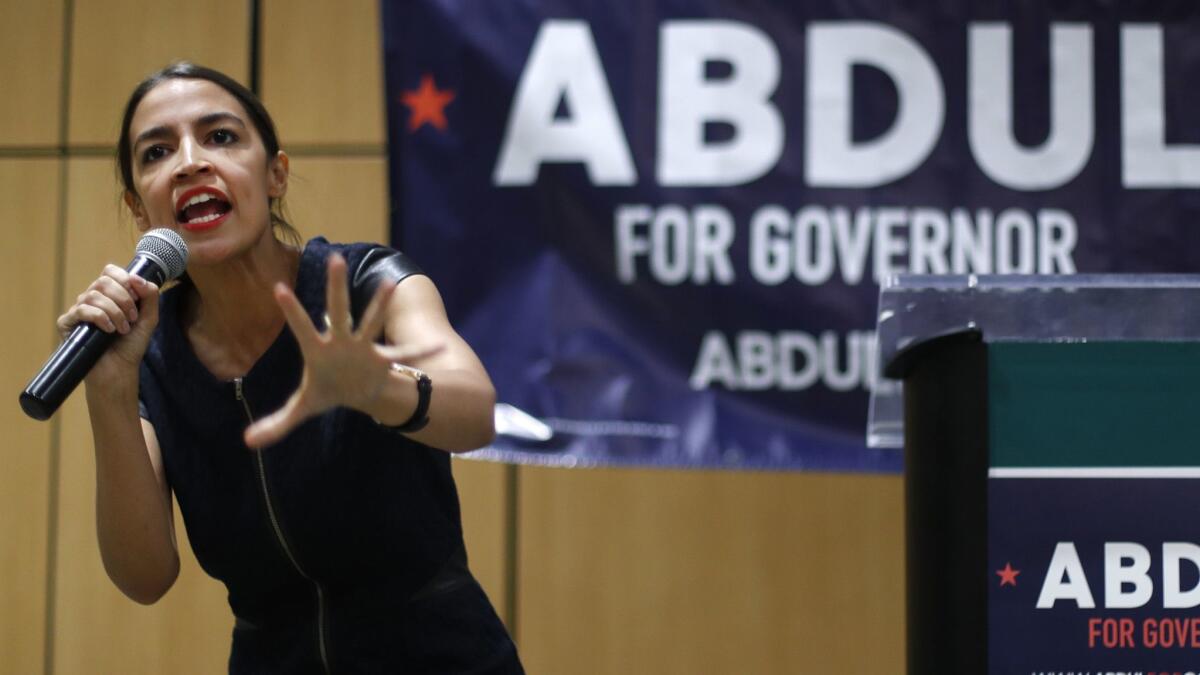 New York Democratic congressional candidate Alexandria Ocasio-Cortez.