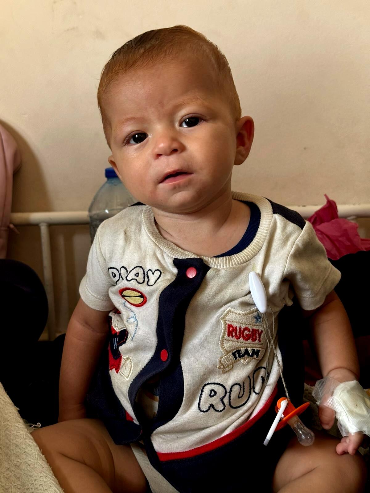 A polio vaccine campaign is underway in Gaza. Eman Nasr, age 8 months, gets vaccinated for poli