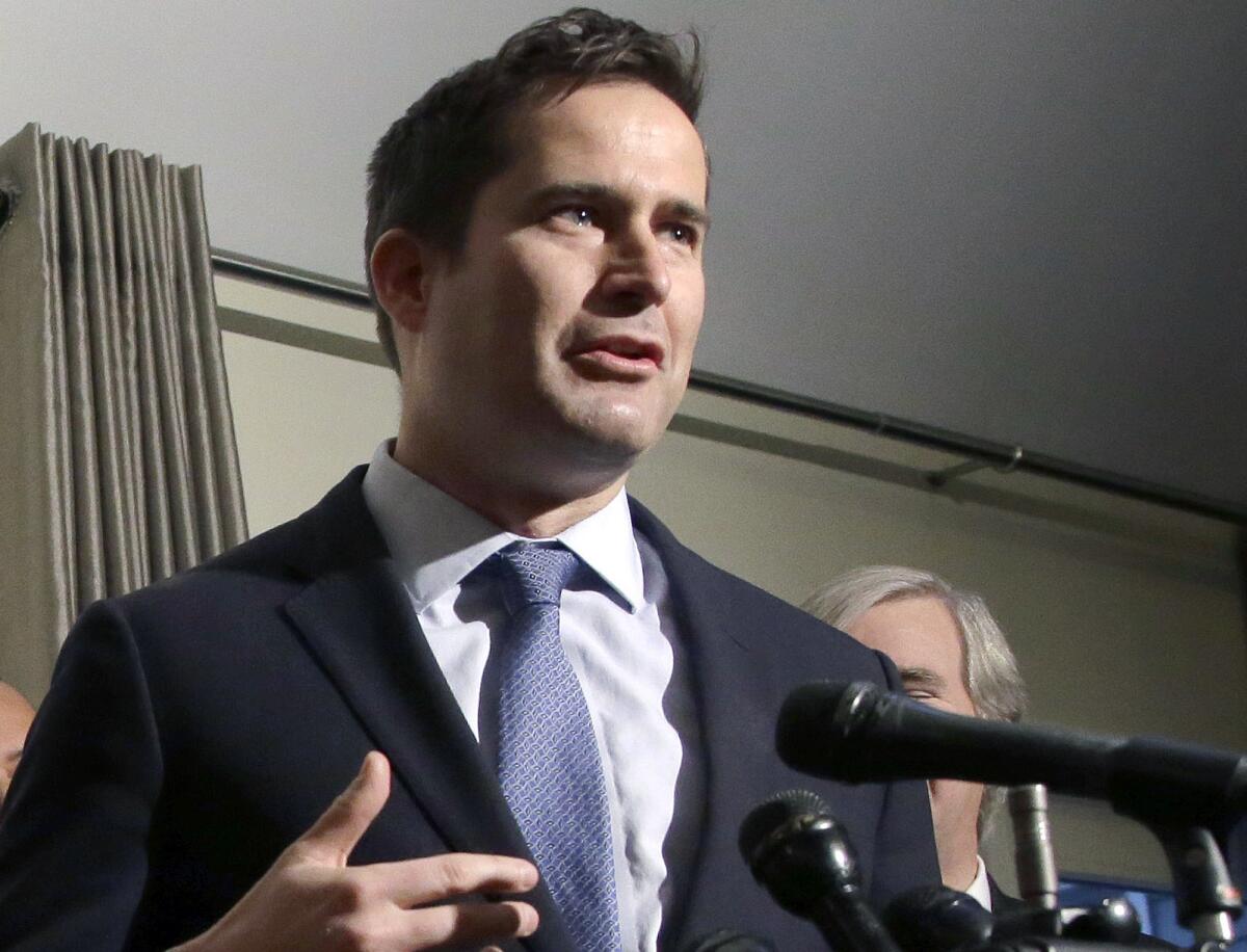 Rep. Seth Moulton (D-Mass.) speaks at an event in Beverly, Mass., in 2016.