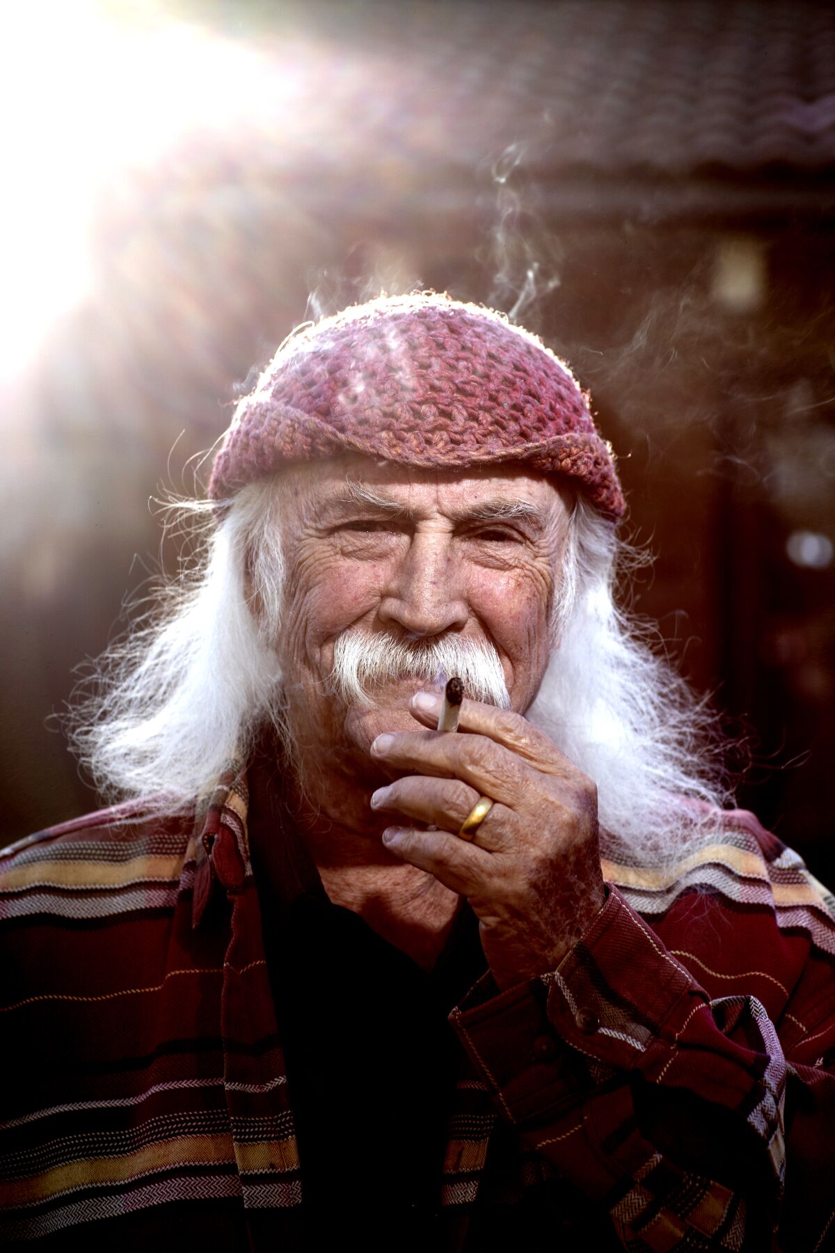 David Crosby at his home in Santa Ynez on February 25.