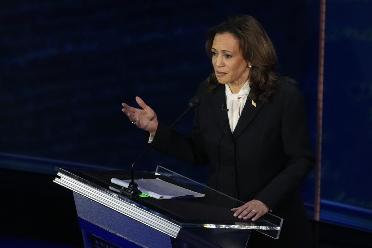 La candidata presidencial demócrata, la vicepresidenta de EEUU Kamala Harris, 