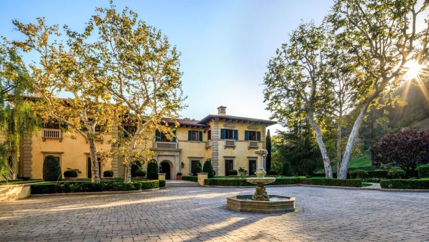 The classic Italian villa-style home in Bel-Air has close to 15,000 square feet of living space.