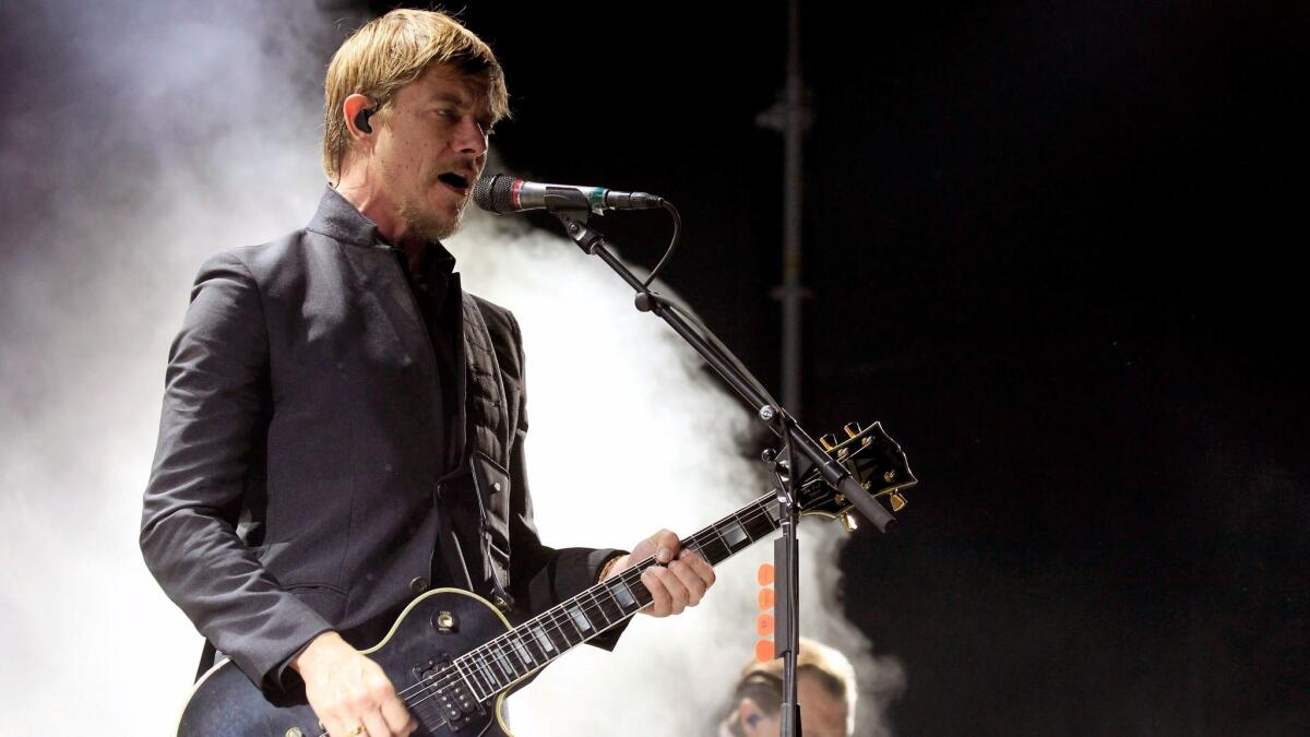 Interpol performed Saturday at Los Angeles State Historic Park. Here, singer Paul Banks is seen onstage in September at the DCODE Music Festival in Madrid, Spain.