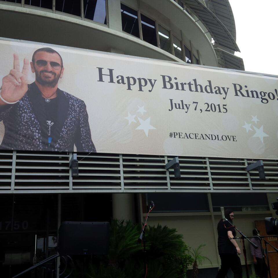 Ringo Starr birthday banner at Capitol Records