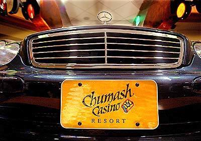 A Mercedes Benz is on display inside the new Chumash Casino in the Santa Ynez Valley, owned and operated by the Chumash Indian tribe. It is one of the largest employers in the valley.