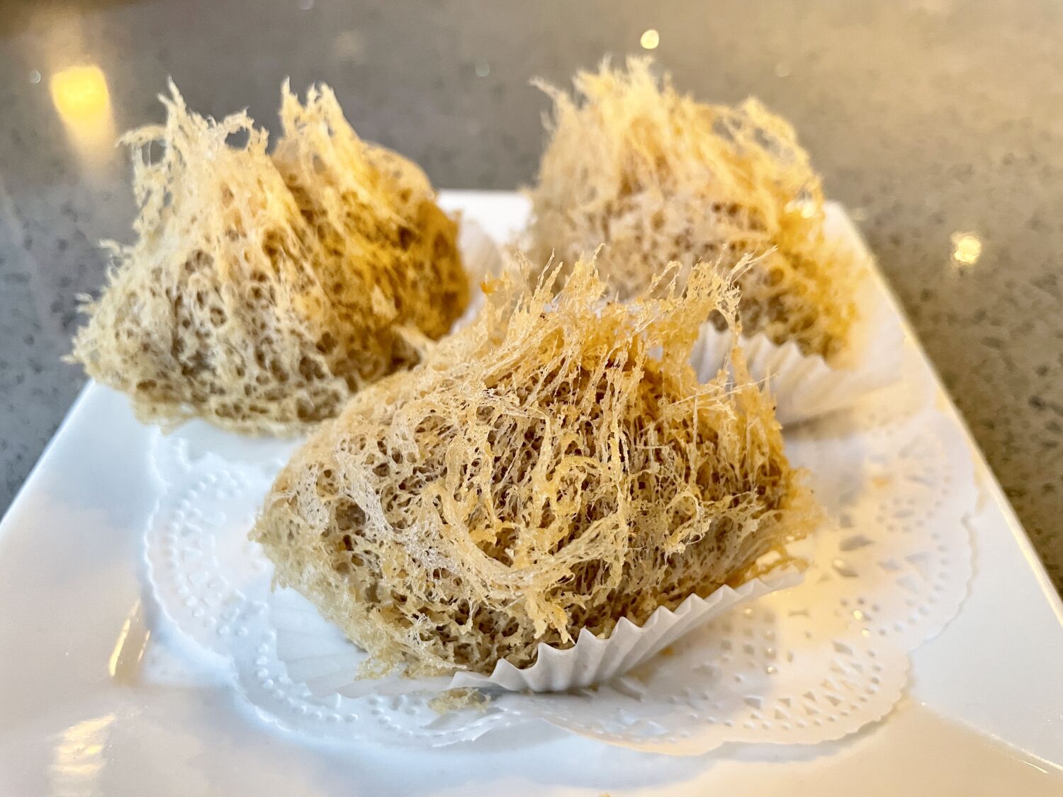 Yes, there is good dim sum on the Westside — these shaggy taro puffs are it