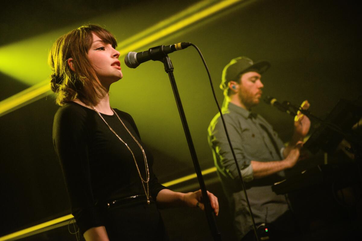 Lauren Mayberry of Chvrches performs on stage at Village Underground on April 29, 2013 in London, England. The Chvrches singer has written a Guardian editorial decrying internet misogyny.
