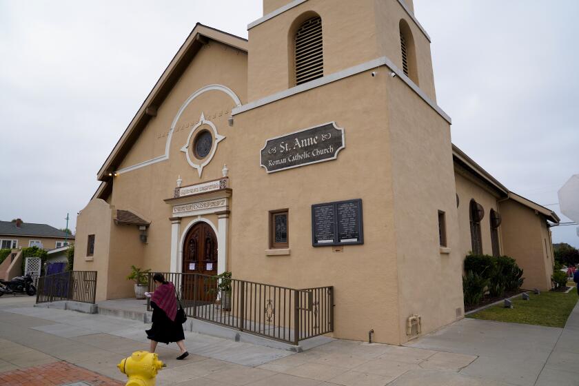 St. Anne Catholic Church in Logan Heights, is closed to the public. 